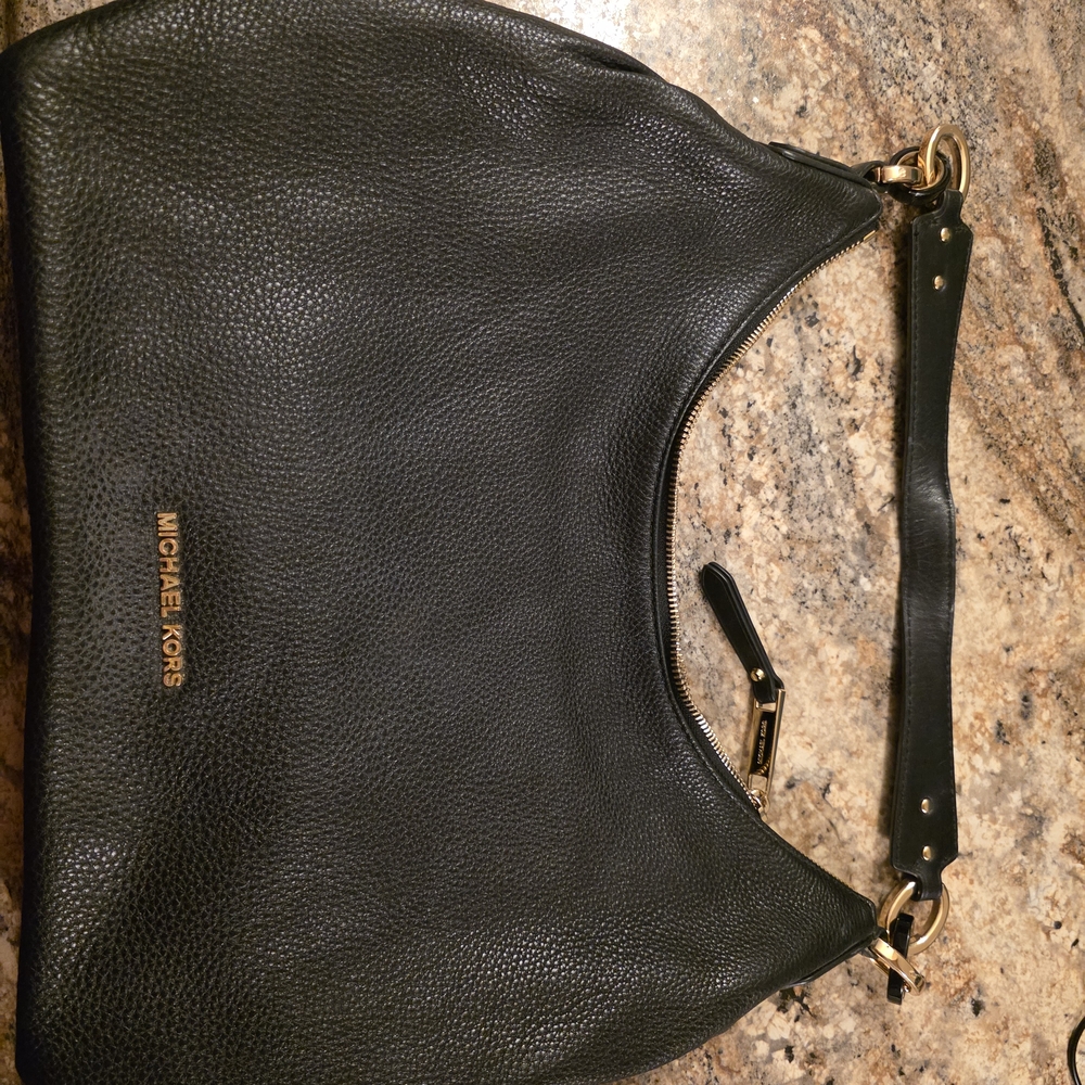 Michael Kors Black Leather Shoulder Bag